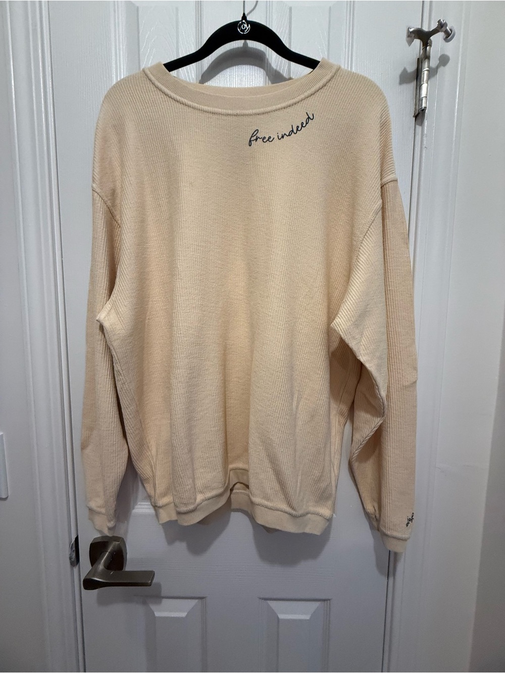 Free Indeed Cream Waffle-Knit Women's Sweater by The Light Blonde John 8